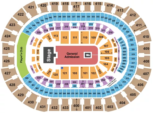 seating chart for Capital One Arena - Endstage GA Floor 2 - eventticketscenter.com