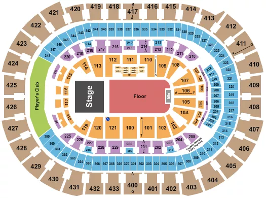 seating chart for Capital One Arena - Endstage GA Floor 3 - eventticketscenter.com