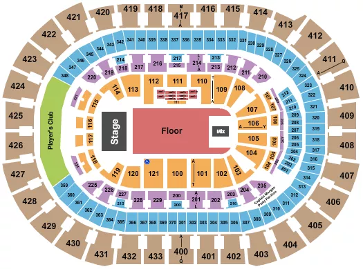 seating chart for Capital One Arena - Endstage GA Floor 4 - eventticketscenter.com