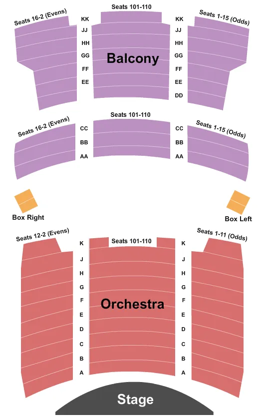 seating chart for Capitol Theatre at Appell Center for the Performing Arts - End Stage - eventticketscenter.com