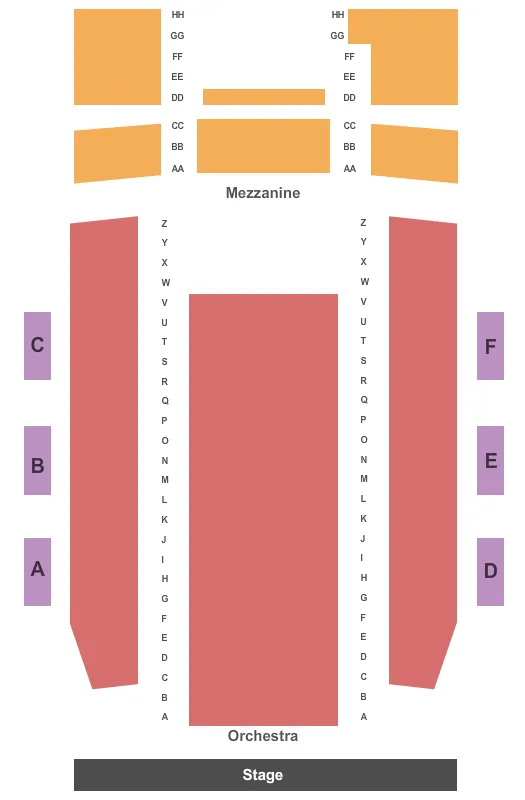 seating chart for Nancy and David Bilheimer Capitol Theatre - End Stage - eventticketscenter.com