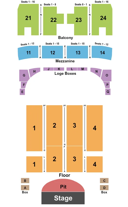 seating chart for Capitol Theatre - Wheeling - Peppa Pig - eventticketscenter.com