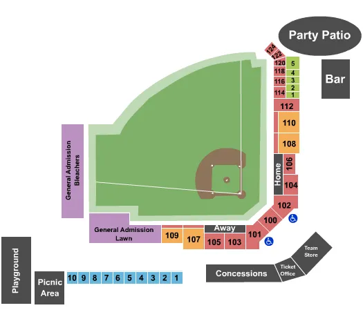 seating chart for CarShield Field - Baseball - eventticketscenter.com