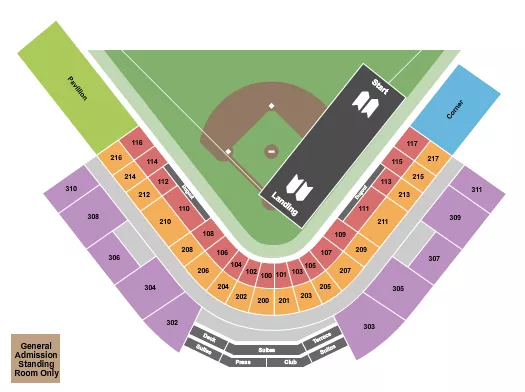 seating chart for Carilion Clinic Field At Salem Memorial Ballpark - Nitro Circus - eventticketscenter.com