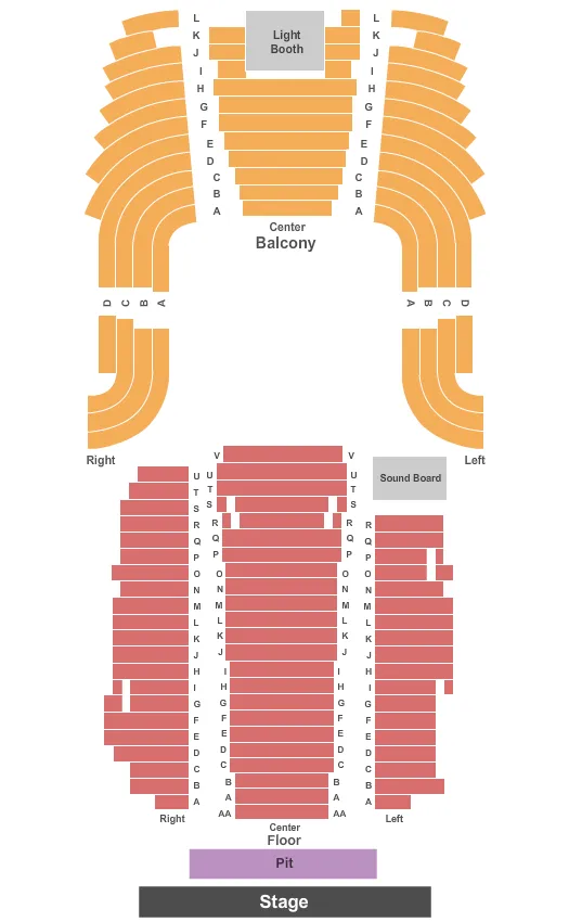 seating chart for Carnegie of Homestead Music Hall - End Stage Pit - eventticketscenter.com
