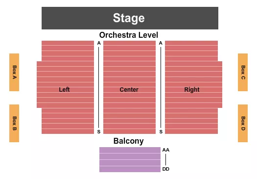 seating chart for Carpenter Hall at Irving Arts Center - End Stage - eventticketscenter.com