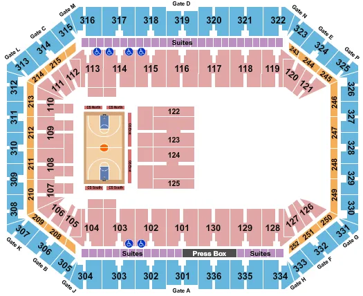 seating chart for JMA Wireless Dome - Basketball - eventticketscenter.com