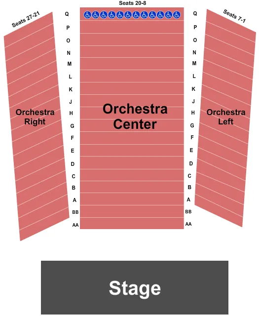 seating chart for Carrier Theater - Mulroy Civic Center At Oncenter - End Stage - eventticketscenter.com