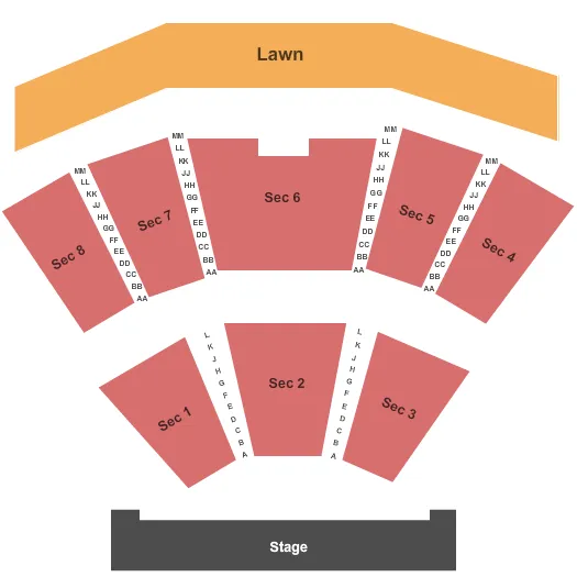 seating chart for Carrington Pavilion - End Stage - eventticketscenter.com