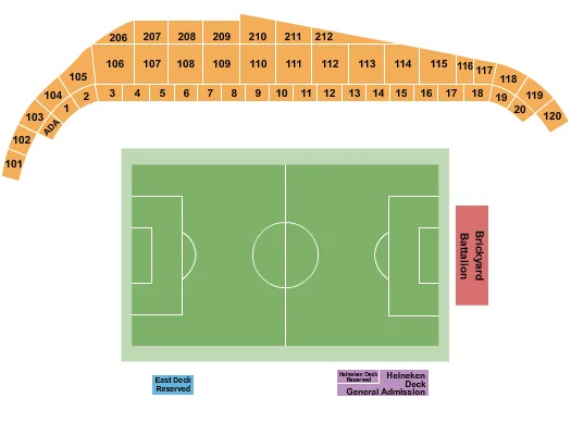 seating chart for Carroll Stadium - Soccer-2 - eventticketscenter.com