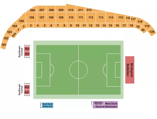 seating chart for Carroll Stadium - Soccer 2 - eventticketscenter.com