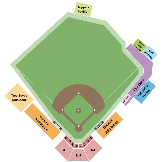 seating chart for Carson Park - WI - Baseball - eventticketscenter.com