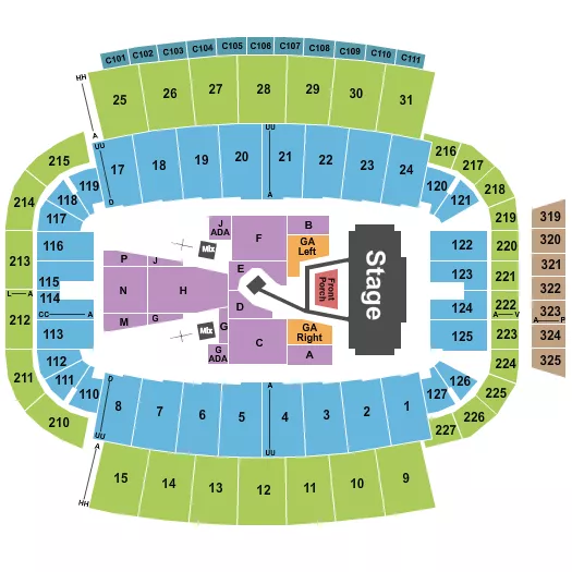 seating chart for Carter Finley Stadium - Noah Kahan - eventticketscenter.com