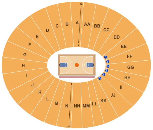 seating chart for Carver Hawkeye Arena - Basketball - eventticketscenter.com