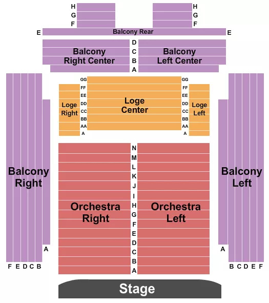 seating chart for Isaac Harris Cary Memorial Building - Endstage 3 - eventticketscenter.com