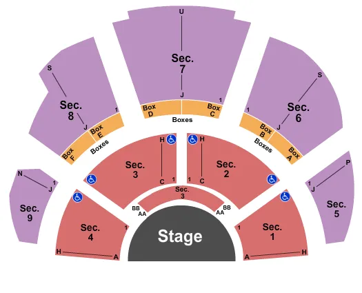 seating chart for Casa Manana - Endstage 2 - eventticketscenter.com