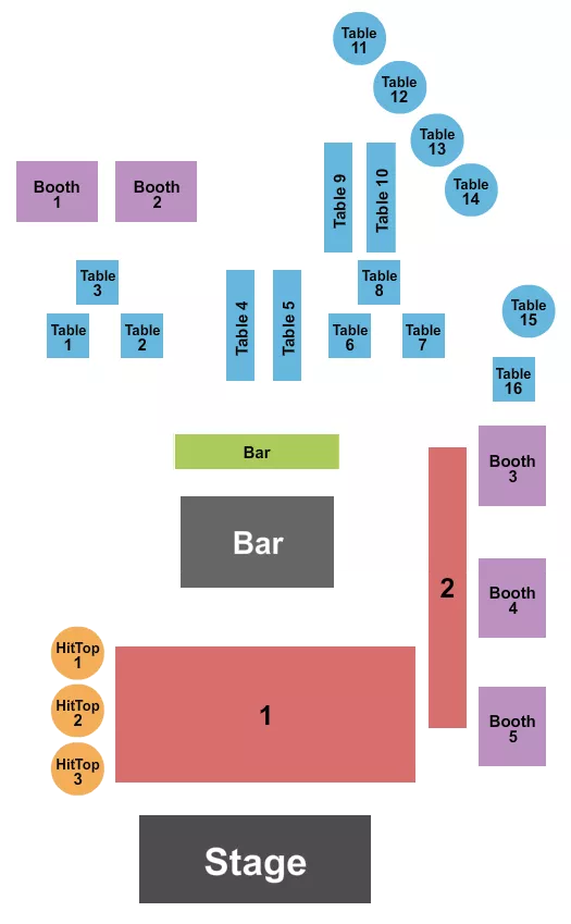seating chart for Cascade Lounge at Agua Caliente Casino - Endstage 3 - eventticketscenter.com