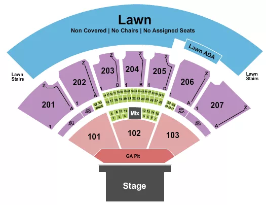 seating chart for Cascades Amphitheater - WA - Endstage GA Pit 3 - eventticketscenter.com