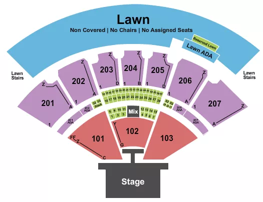 seating chart for Cascades Amphitheater - WA - Endstage With Catwalk - eventticketscenter.com