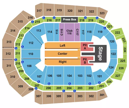 seating chart for Casey's Center - Luke Bryan - eventticketscenter.com