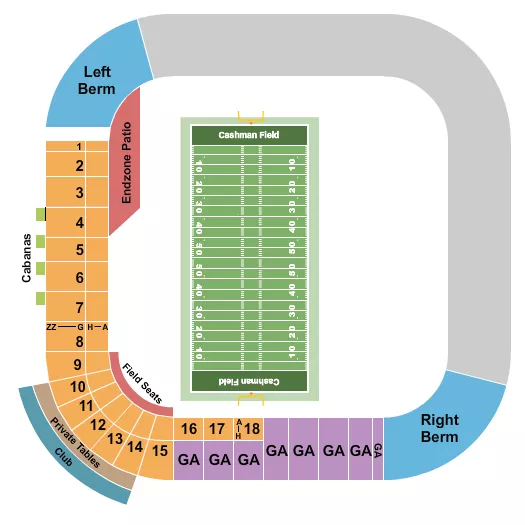 seating chart for Cashman Field - Football 2 - eventticketscenter.com