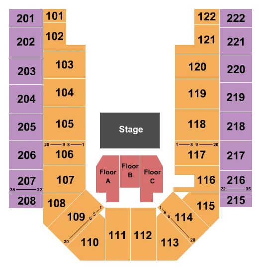 seating chart for Ford Wyoming Center - Celtic Woman - eventticketscenter.com