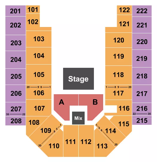 seating chart for Ford Wyoming Center - Half House 4 - eventticketscenter.com