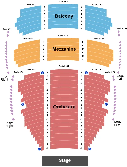 seating chart for Castle Theater at Maui Arts & Cultural Center - End Stage - eventticketscenter.com