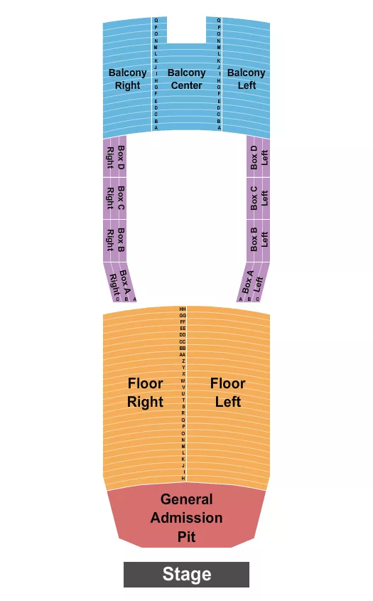 seating chart for Cathedral Theatre at the Masonic Temple - Endstage - Front Floor GA - eventticketscenter.com
