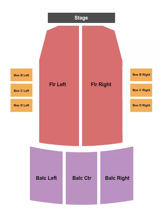 seating chart for Cathedral Theatre at the Masonic Temple - Endstage - Boxes B-D - eventticketscenter.com