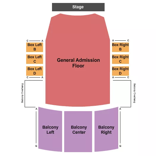 seating chart for Cathedral Theatre at the Masonic Temple - Endstage GA - eventticketscenter.com