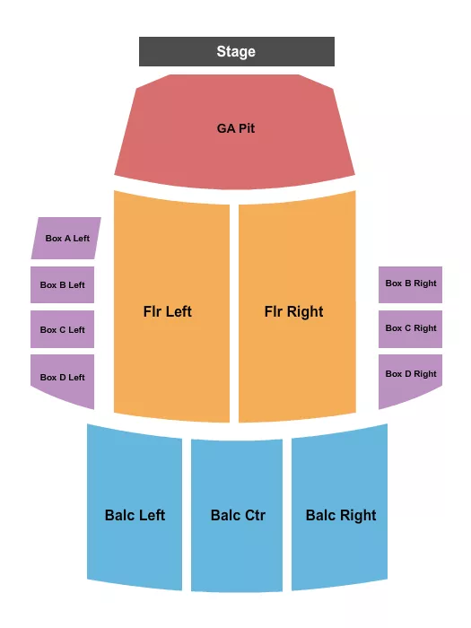 seating chart for Cathedral Theatre at the Masonic Temple - GA Pit & Reserved - eventticketscenter.com