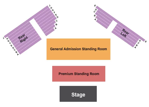 seating chart for Cedar Crossing Casino & Entertainment Center - Endstage GA/Premium Standing 2 - eventticketscenter.com