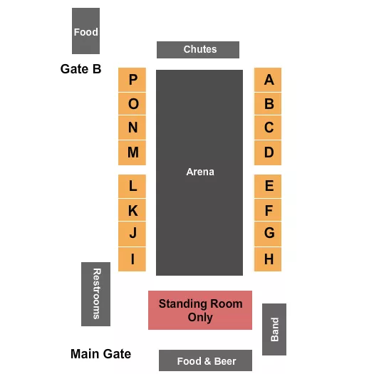 seating chart for Cedar Valley Riders Arena - Rodeo - eventticketscenter.com