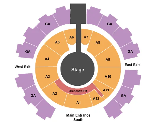 seating chart for Celebrity Theatre - AZ - Endstage GA 2 - eventticketscenter.com