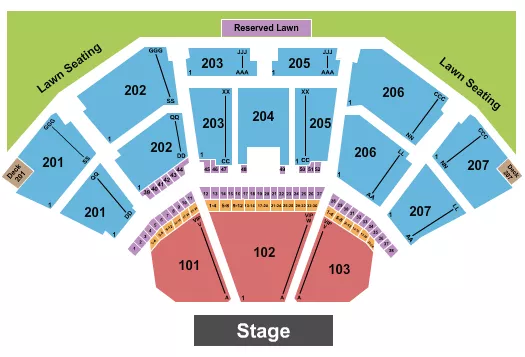 seating chart for Lakewood Amphitheatre - Endstage - Reserved Lawn - eventticketscenter.com