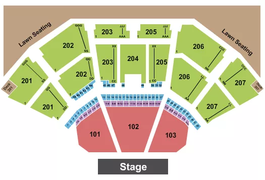 seating chart for Lakewood Amphitheatre - Endstage No Rsvd Lawn - eventticketscenter.com