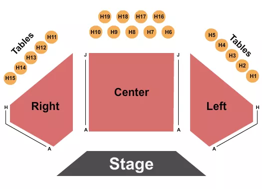 seating chart for Hinman Auditorium At Center for the Arts of Bonita Springs - Endstage Tables 3 - eventticketscenter.com