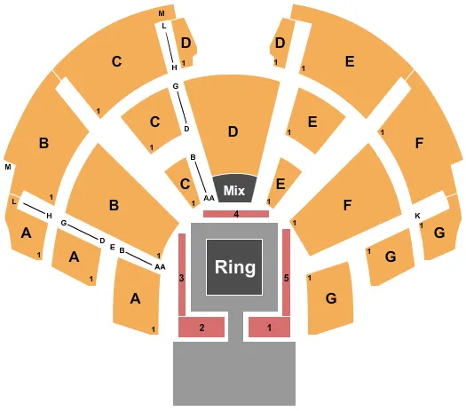 seating chart for Center Stage Theatre - Wrestling 3 - eventticketscenter.com