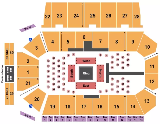 seating chart for Centre 200 - Boxing 2 - eventticketscenter.com