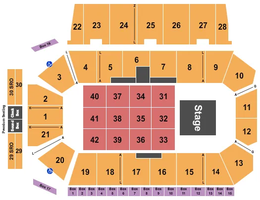 seating chart for Centre 200 - Endstage 2 - eventticketscenter.com