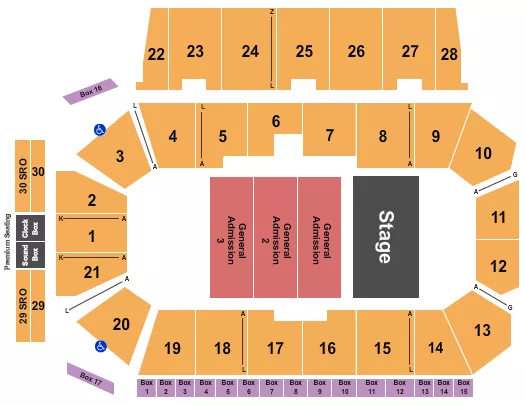 seating chart for Centre 200 - Flo Rida - eventticketscenter.com
