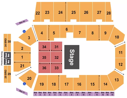 seating chart for Centre 200 - Quarterhouse RSV - eventticketscenter.com