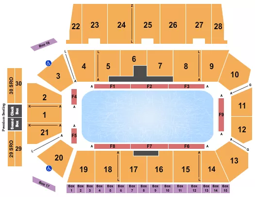 seating chart for Centre 200 - Stars On Ice 2 - eventticketscenter.com