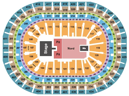 seating chart for Centre Bell - Cage the Elephant - eventticketscenter.com