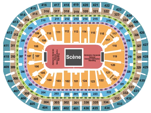 seating chart for Centre Bell - Center Stage 2 - eventticketscenter.com