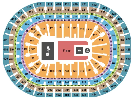 seating chart for Centre Bell - Chris Brown 2 - eventticketscenter.com
