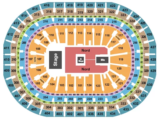 seating chart for Centre Bell - Cyndi Lauper - eventticketscenter.com