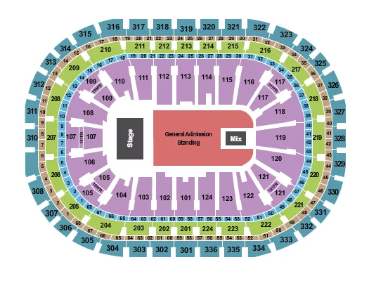 seating chart for Centre Bell - Endstage GA 2 - eventticketscenter.com