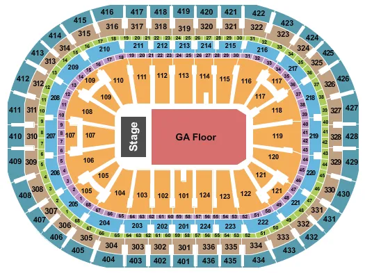 seating chart for Centre Bell - End Stage GA - eventticketscenter.com